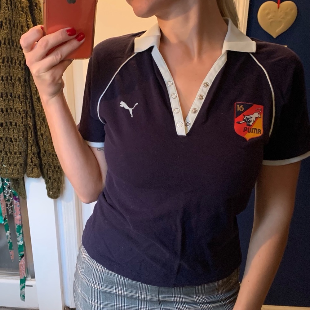Vintage PUMA soccer/football polo shirt sporty top